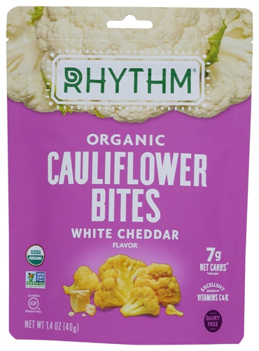 Rhythm Superfoods Organic Cauliflower Bites White Cheddar -- 1.4 oz