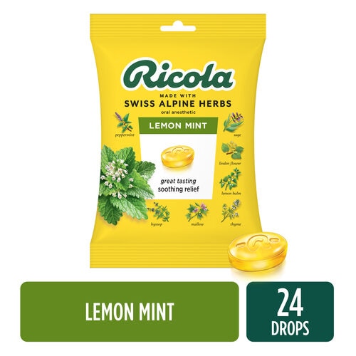 Ricola Herb Throat Drops Lemon Mint -- 24 Drops