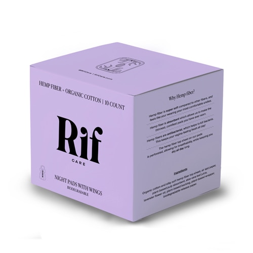 Rif Care Organic Pads with Wings - Overnight