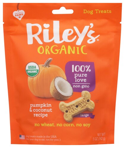 Riley's Organic Dog Biscuits Large Pumpkin & Coconut -- 5 oz