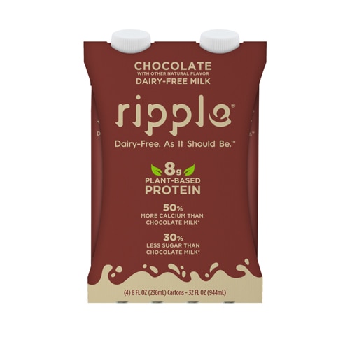 Ripple Dairy Free Nutritious Pea Milk Beverage Chocolate -- 4 Unit Each / Pack of 4