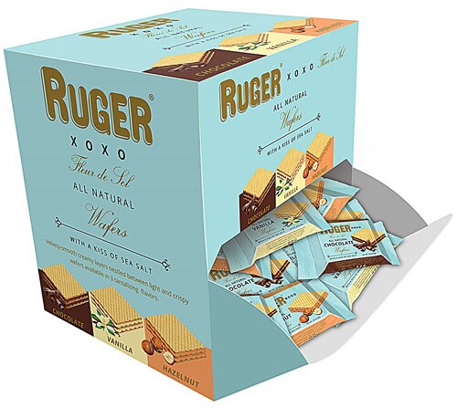 Ruger XOXO All Natural Wafer Cookies Chocolate Vanilla Hazelnut -- 96 Cookies