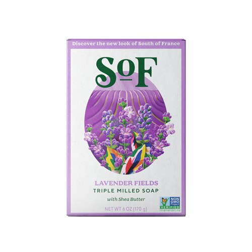 SOF Triple Milled Oval Soap Bar Lavender Fields -- 6 oz