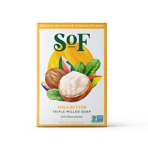 SOF Triple Milled Oval Soap Bar Shea Butter -- 6 oz
