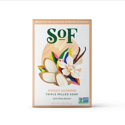 SOF Triple Milled Oval Soap Bar Sweet Almond -- 6 oz