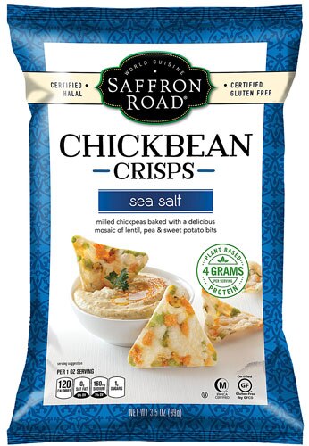 Saffron Road ChickBean Crisps Gluten Free Sea Salt -- 3.5 oz
