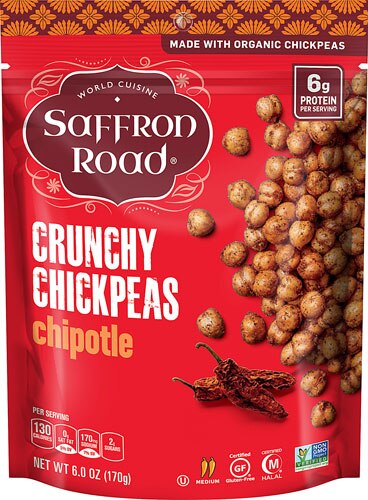 Saffron Road Crunchy Chickpeas Gluten Free Chipotle -- 6 oz