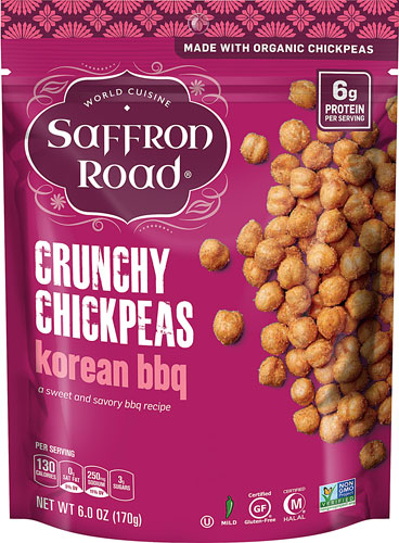 Saffron Road Crunchy Chickpeas Gluten Free Korean BBQ -- 6 oz