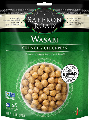 Saffron Road Crunchy Chickpeas Gluten Free Wasabi -- 6 oz