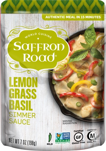 Saffron Road Gluten Free Simmer Sauce Lemongrass Basil -- 7 oz