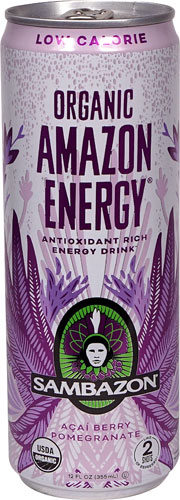Sambazon Organic Amazon Energy Drink Low-Calorie Acai Berry Pomegranate -- 12 fl oz