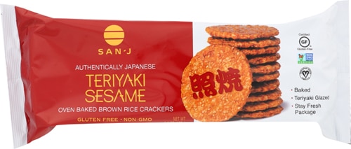 San-J Brown Rice Cracker Teriyaki Sesame