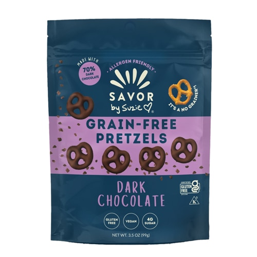 Savor by Suzie Grain Free Covered Pretzels Dark Chocolate
