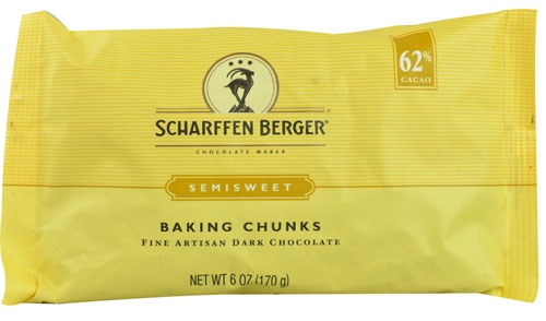 Scharffen Berger Fine Artisan Dark Chocolate Baking Chunks Semisweet -- 6 oz