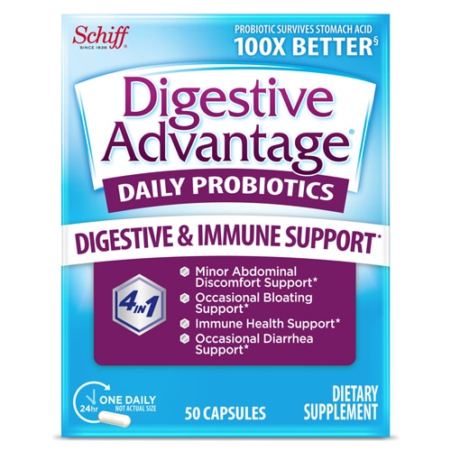 Schiff Digestive Advantage Capsules Daily Probiotic for Immune Health Calcium