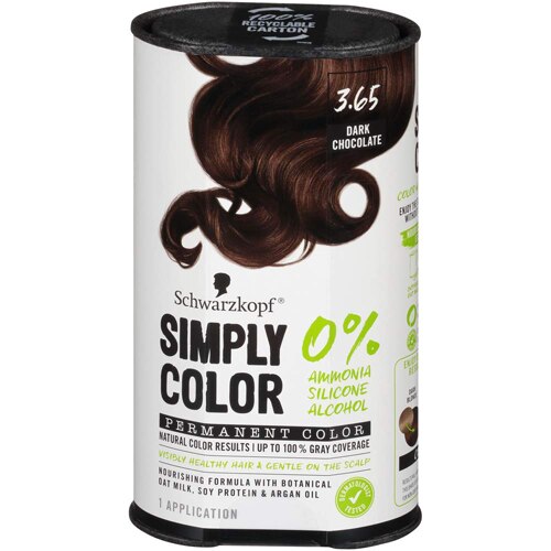 Schwarzkopf Simply Color Permanent Hair Color Dark Chocolate 3.65