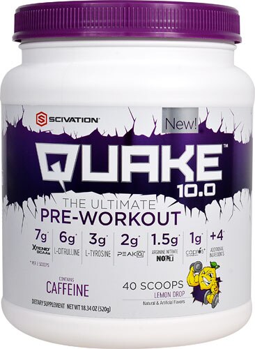 Scivation Quake 10.0™ Pre-Workout Lemon Drop -- 40 Servings