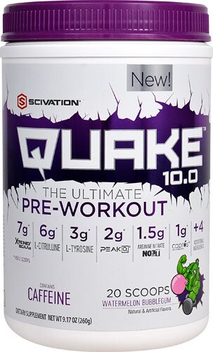 Scivation Quake 10.0™ Pre-Workout Watermelon Bubblegum -- 20 Servings