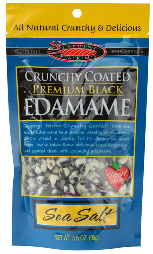 Seapoint Farms Crunchy Coated Premium Black Edamame Sea Salt -- 3.5 oz