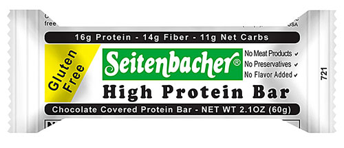 Seitenbacher High Protein Bar Gluten Free Chocolate -- 2.1 oz