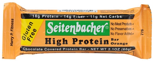 Seitenbacher High Protein Bar Gluten Free Orange -- 2.1 oz