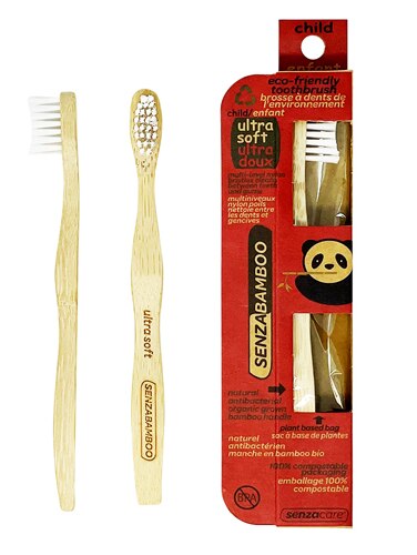 Senzacare SenzaBamboo Child's Eco-Friendly Ultra Soft Bamboo Toothbrush -- 1 Toothbrush