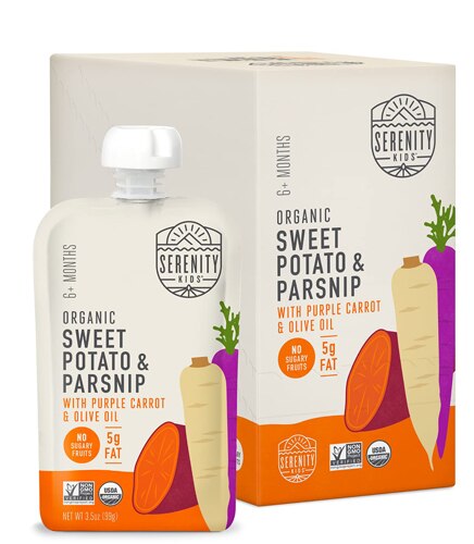 Serenity Kids Organic Baby Food Stage 2 Puree Pouch Sweet Potato & Parsnip