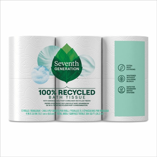 Seventh Generation Bath Tissue 100% Recycled Toilet Paper 2-Ply 240 Sheet Roll
