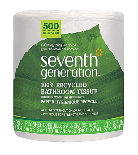 Seventh Generation Bath Tissue 100% Recycled Toilet Paper 2-Ply 500 Sheet Roll