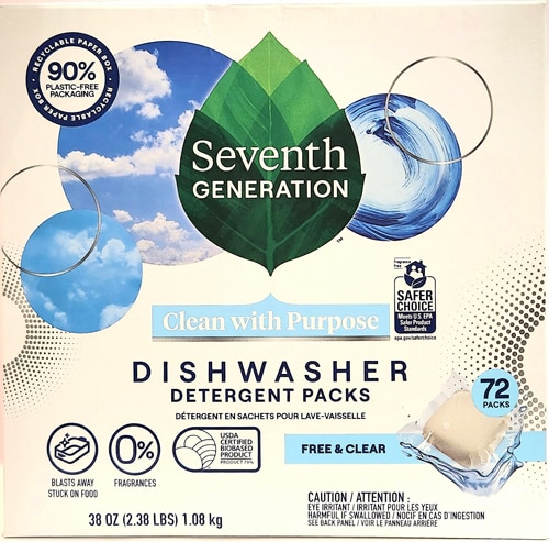 Seventh Generation Dishwasher Detergent Packs - Free and Clear