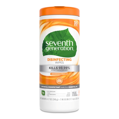 Seventh Generation Disinfectant Wipes Lemongrass Citrus