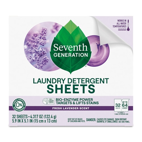 Seventh Generation Laundry Detergent Sheets 64 Loads Lavender