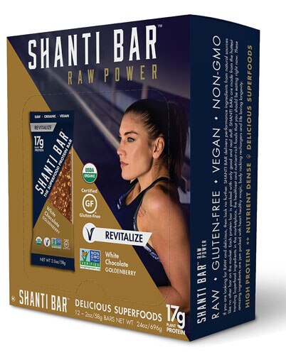 Shanti Bar Organic Superfood Protein Bar Gluten Free Revitalize Goldenberry -- 12 Bars