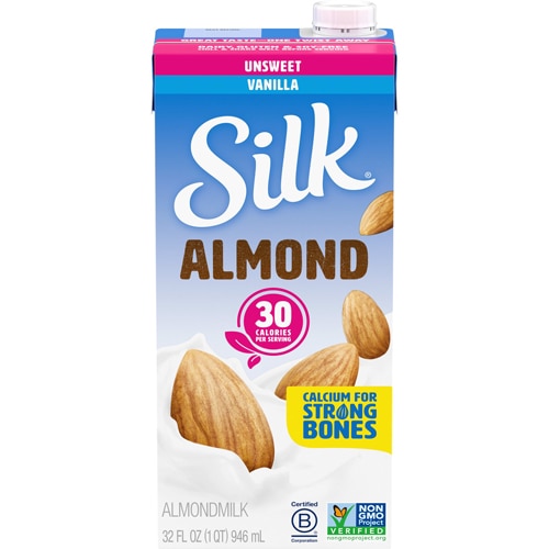 Silk Almondmilk Unsweetened Vanilla -- 1 qt