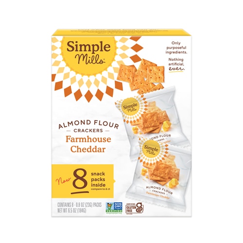 Simple Mills Almond Flour Cracker Snack Packs Farmhouse Cheddar