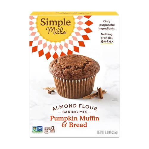 Simple Mills Almond Flour Muffin & Bread Baking Mix Gluten Free Pumpkin -- 9 oz