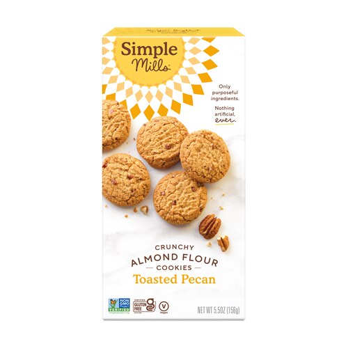 Simple Mills Crunchy Almond Flour Cookies Gluten Free Toasted Pecans -- 5.5 oz