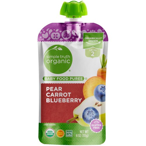 Simple Truth Organic Baby Food Puree Level 2 Pear Carrot Blueberry