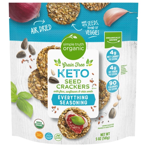 Simple Truth Organic Grain Free Keto Seed Crackers Everything Seasoning -- 5 oz