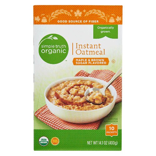 Simple Truth Organic Instant Oatmeal Natural Maple & Brown Sugar -- 10 Packets