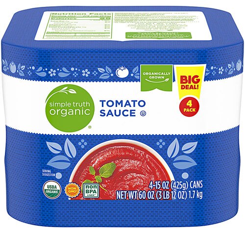 Simple Truth Organic Tomato Sauce -- 15 oz Each / Pack of 4