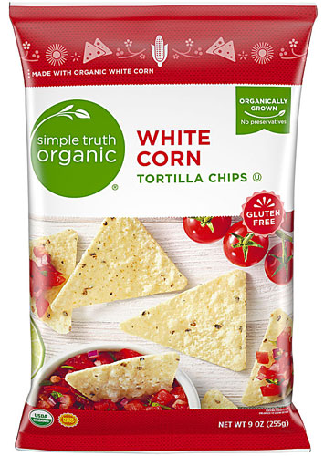 Simple Truth Organic Tortilla Chips White Corn -- 9 oz