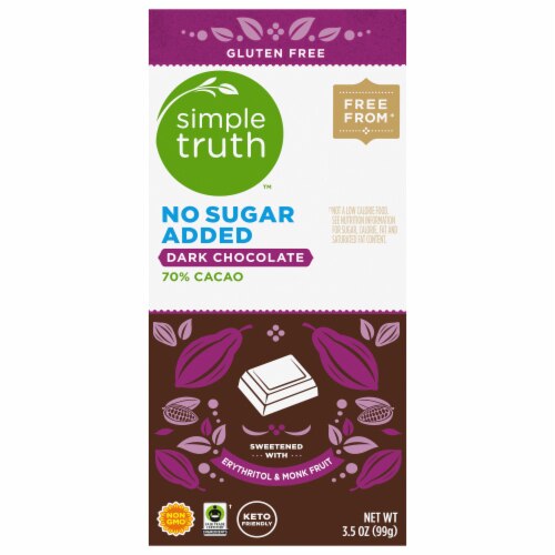 Simple Truth 70% Cacao No Sugar Added Dark Chocolate Bar -- 3.5 oz