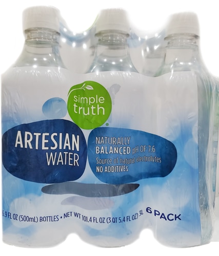 Simple Truth Artesian Water -- 6.9 fl oz Each / Pack of 6