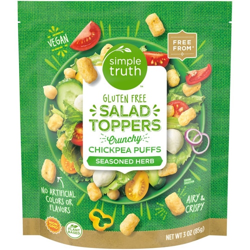 Simple Truth Gluten Free Salad Toppers Crunchy Chickpea Puffs Seasoned Herb -- 3 oz
