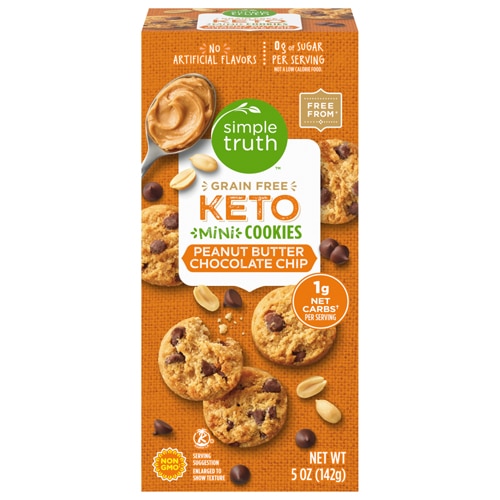 Simple Truth Grain Free Keto Mini Cookies Peanut Butter Chocolate Chip -- 5 oz