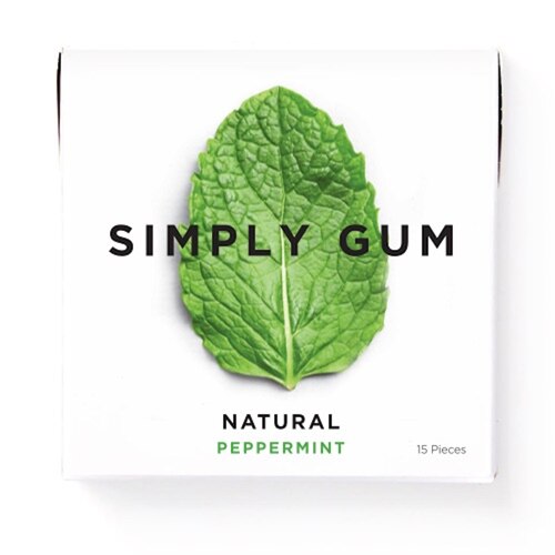 Simply Gum Natural Chewing Gum Peppermint -- 15 Pieces
