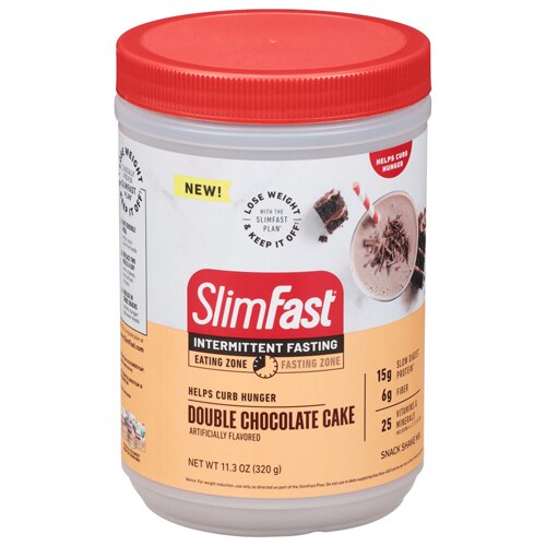 SlimFast Intermittent Fasting Snack Shake Mix Double Chocolate Cake -- 11.3 oz