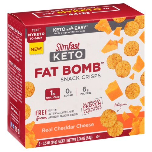 SlimFast Keto Fat Bomb Real Cheddar Cheese Crisps