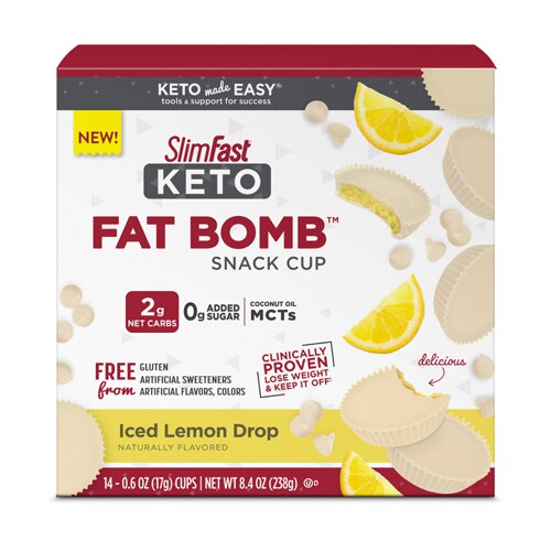 SlimFast Keto Fat Bomb Snack Cups Lemon Drop